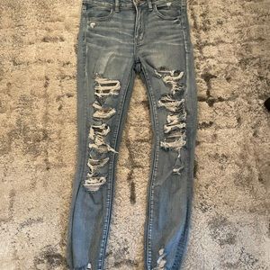 American Eagle High Rise Ripped Jeans